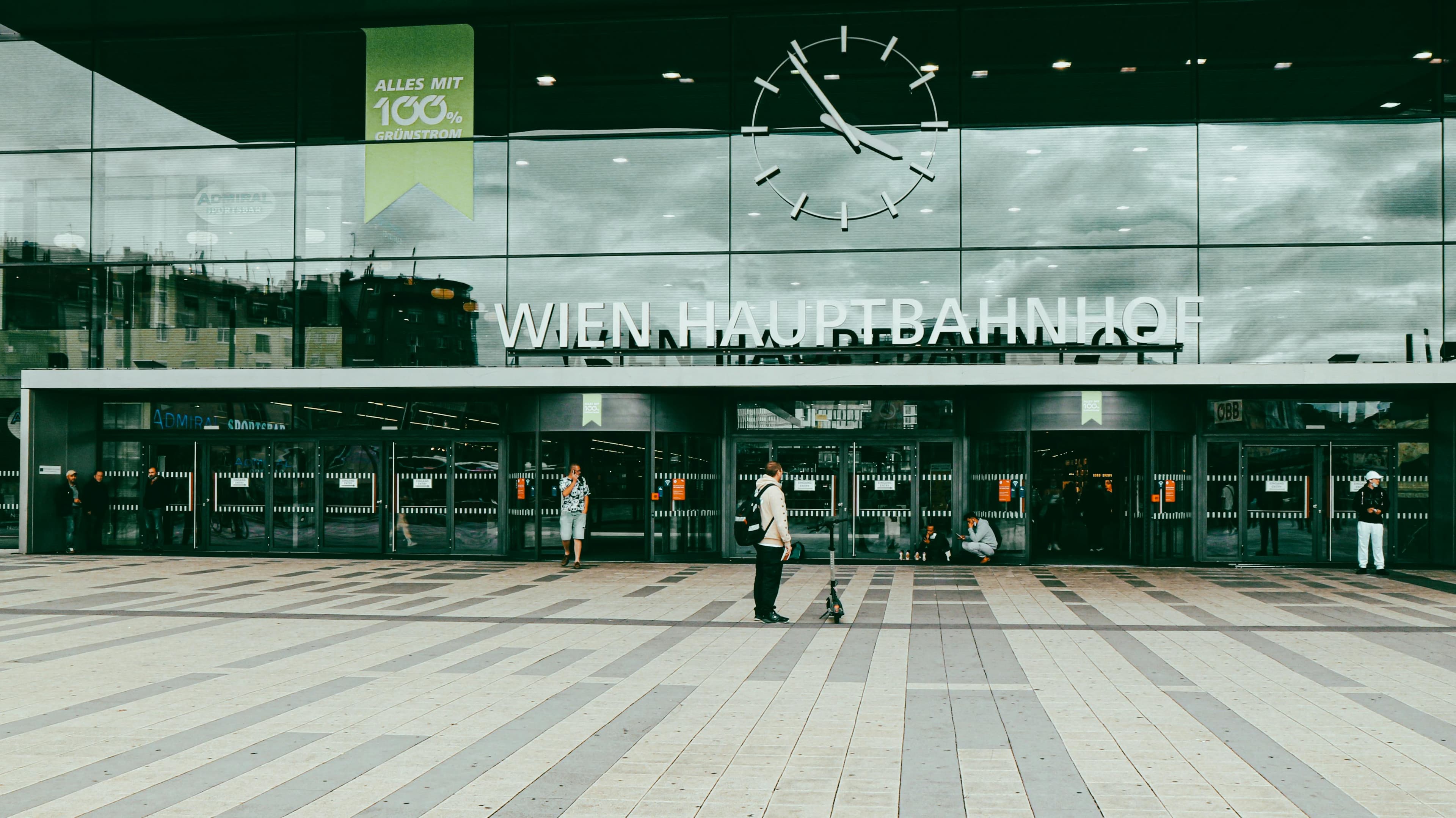 Wien Hauptbahnhof station entrance for Vienna airport transfers